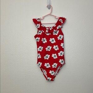 Hanna Andersson Sunblock One-Piece Swimsuit daisy/bee print.